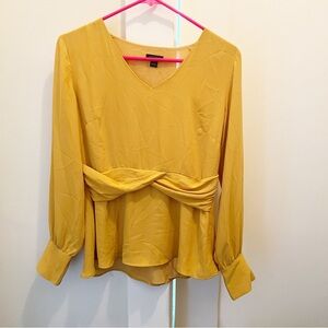 Ann Taylor Mustard‎ Yellow Blouse